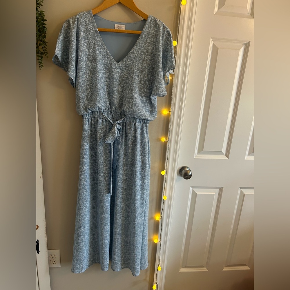 Sienna Sky Light Blue Midi Dress